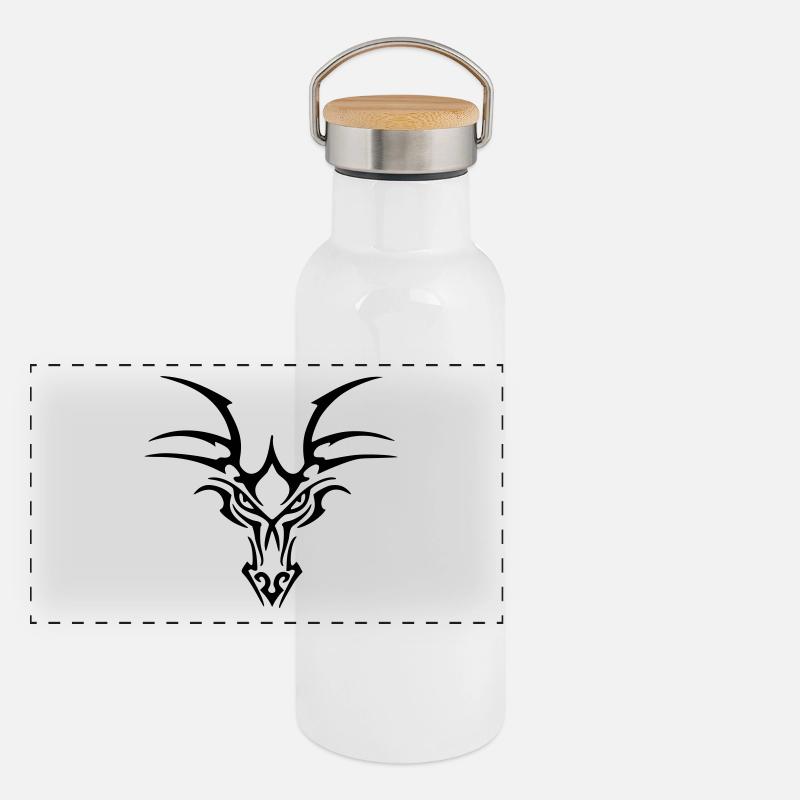 Drachenkopf Panorama Thermosflasche mit Bambusdeckel