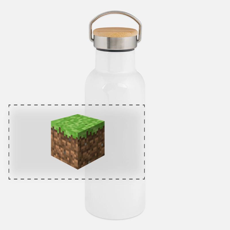 3D Block Panorama Thermosflasche mit Bambusdeckel