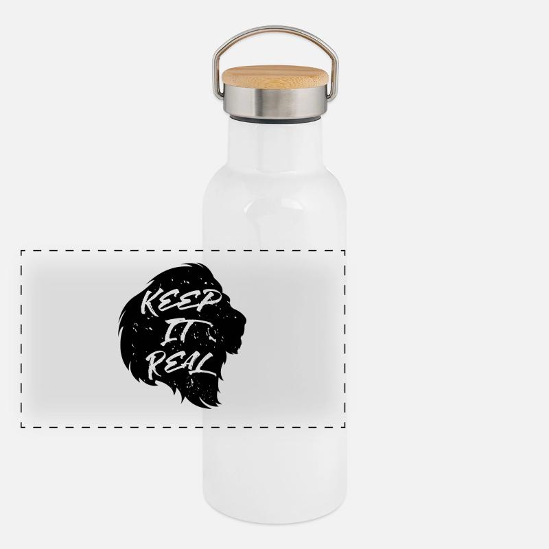 Lion Keep It Real Gourde isotherme avec bouchon en bambou