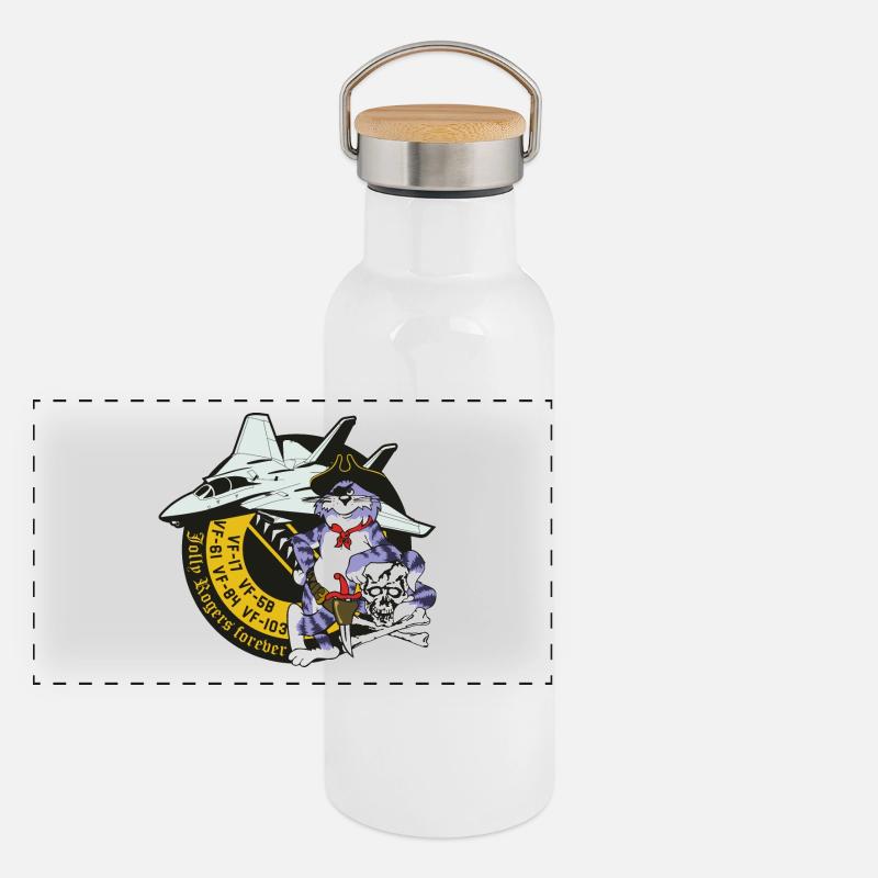 Tomcat - Jolly Rogers Forever Panorama Thermosflasche mit Bambusdeckel