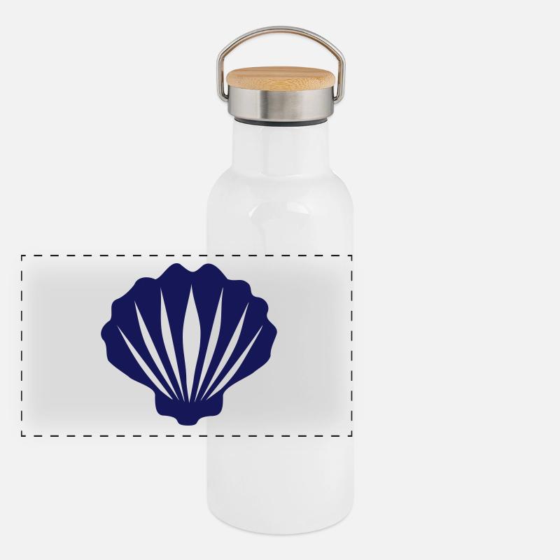Pétoncle VIb Bleu Gourde isotherme avec bouchon en bambou