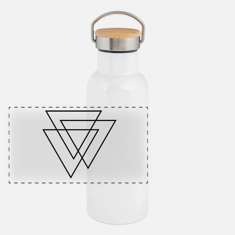 Triangles 3D - Trois Triangles - Trois Triangles Design Gourde isotherme avec bouchon en bambou