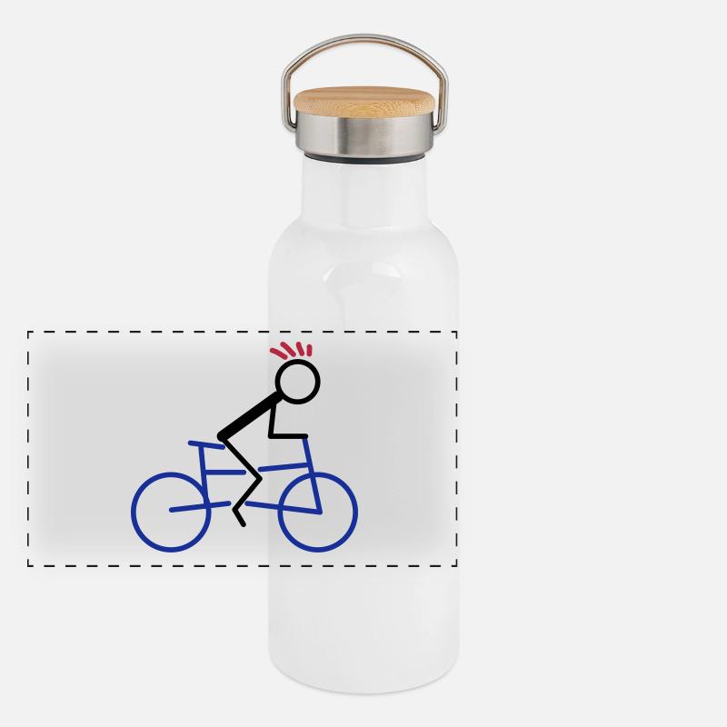 radfahrer Panorama Thermosflasche mit Bambusdeckel