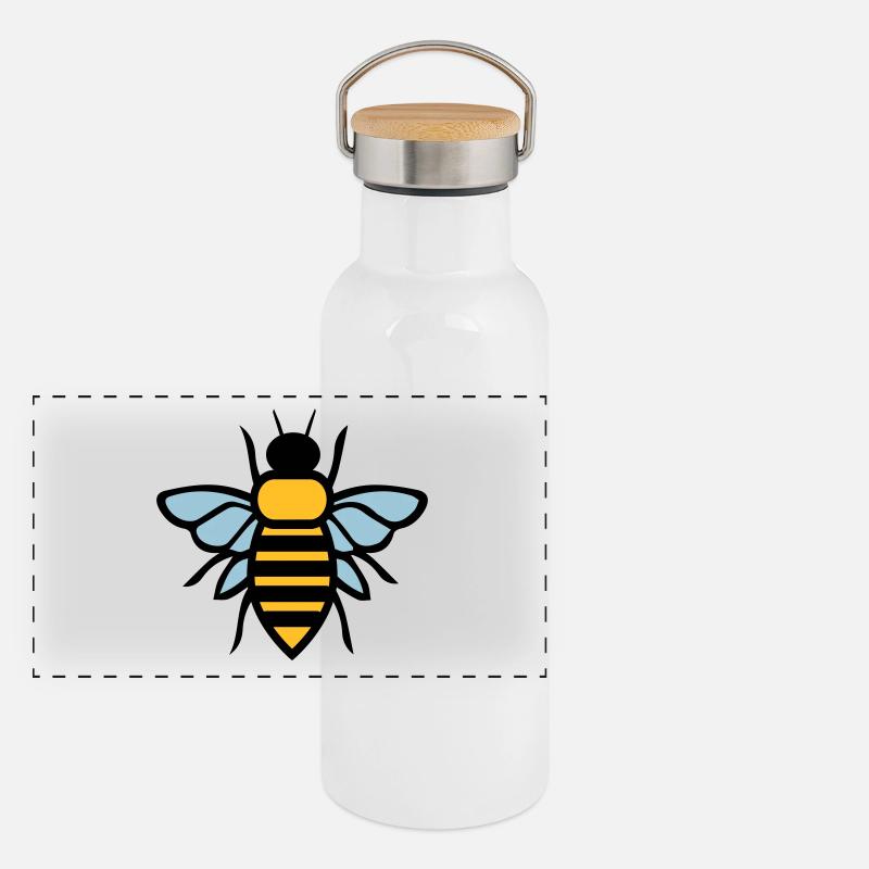Biene Panorama Thermosflasche mit Bambusdeckel