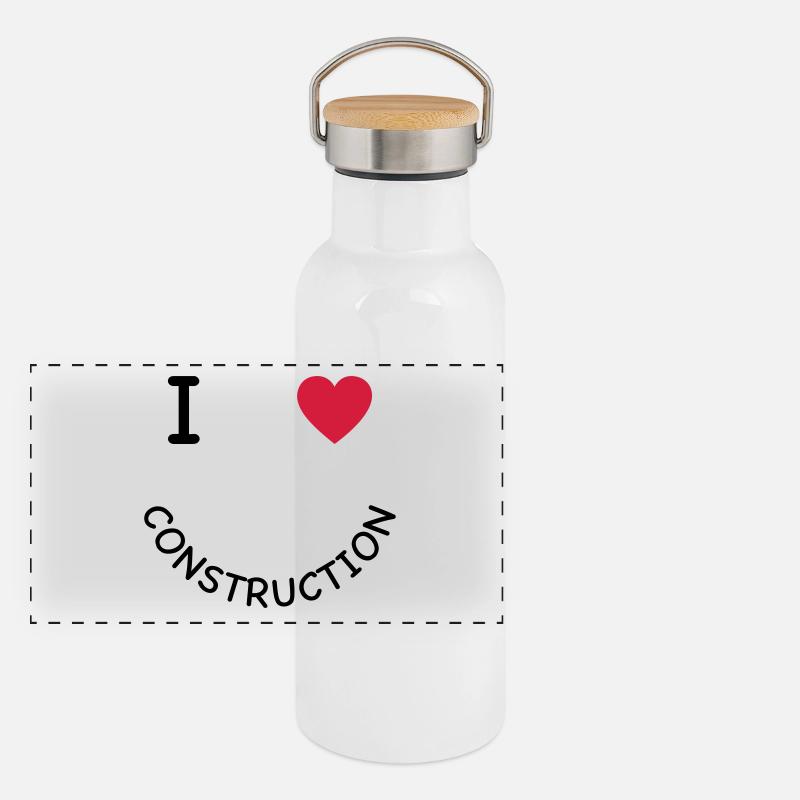 Baustelle Panorama Thermosflasche mit Bambusdeckel