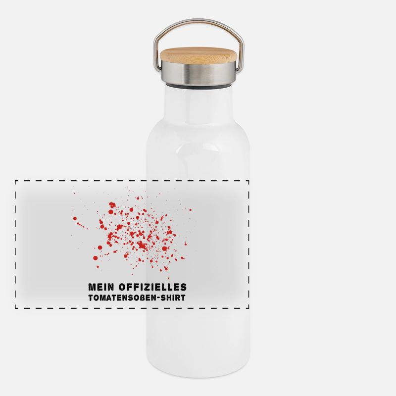 Tomato Sauce Stain Funny Saying Panoramic Thermal Bottle with Bamboo Lid