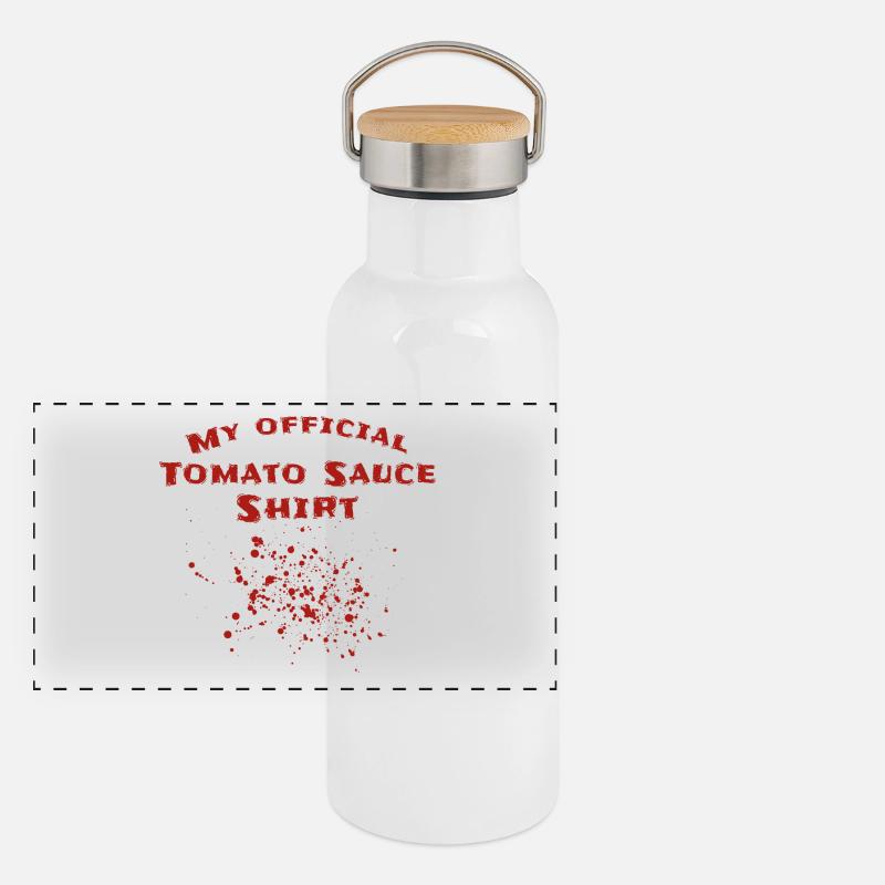 Tomato sauce Spots Tomatoes Panoramic Thermal Bottle with Bamboo Lid