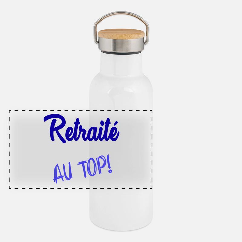 RETRAITE. RETRAITE. RETRAITEE Gourde isotherme avec bouchon en bambou