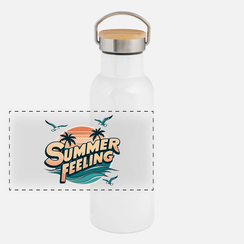 Summer feeling Panoramic Thermal Bottle with Bamboo Lid