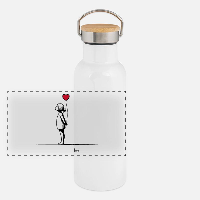 AMOUR Gourde isotherme avec bouchon en bambou