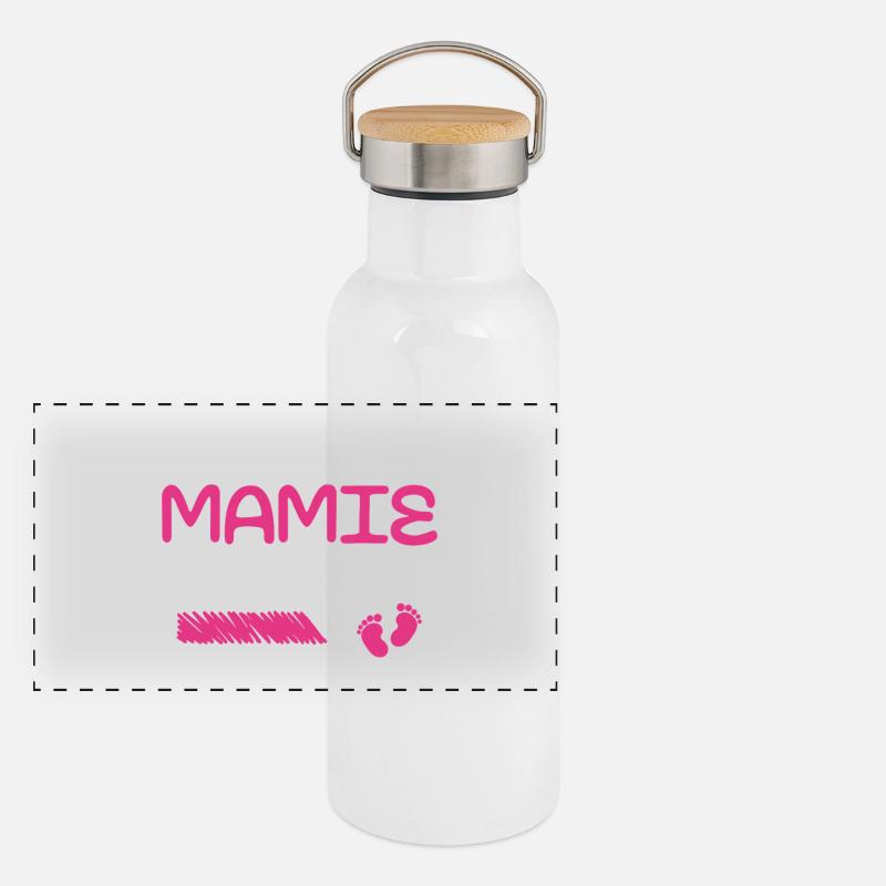 Ich werde 2026 wieder Oma sein Panorama Thermosflasche mit Bambusdeckel