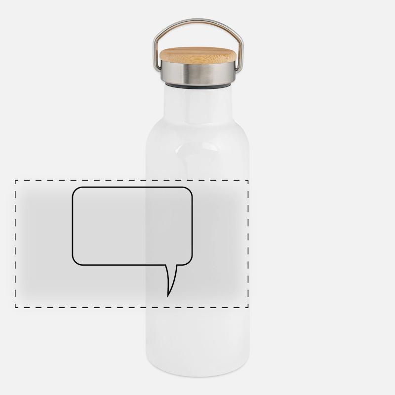 Sprechblase Rechteck Design Panorama Thermosflasche mit Bambusdeckel
