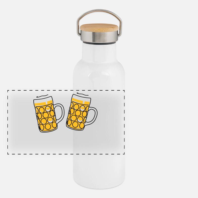 Beer mug, pint, measure Panoramic Thermal Bottle with Bamboo Lid