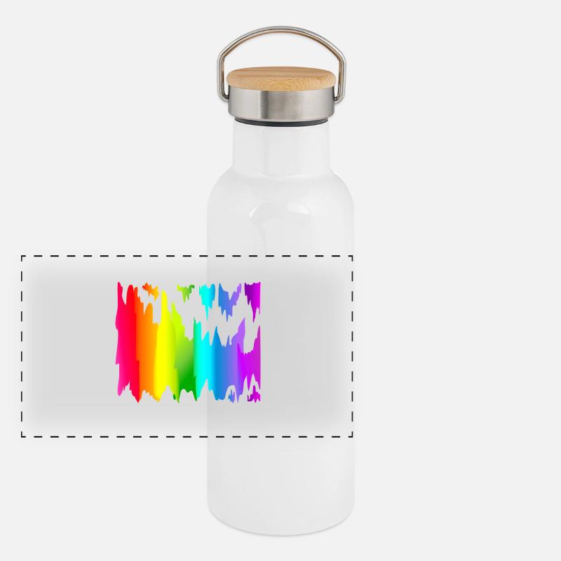 dégradé arc-en-ciel coloré Gourde isotherme avec bouchon en bambou