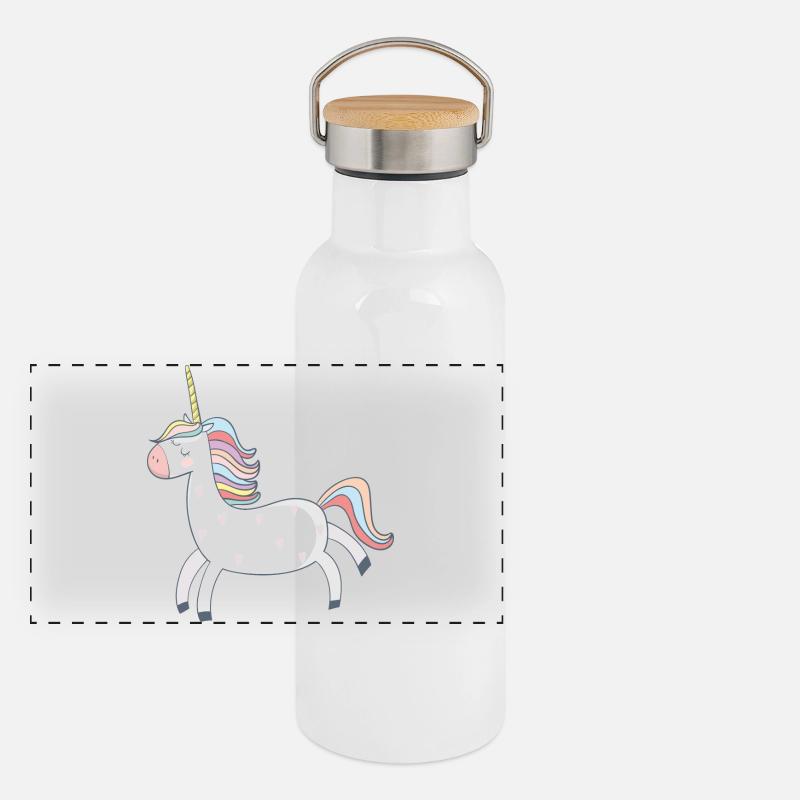 Licorne Gourde isotherme avec bouchon en bambou