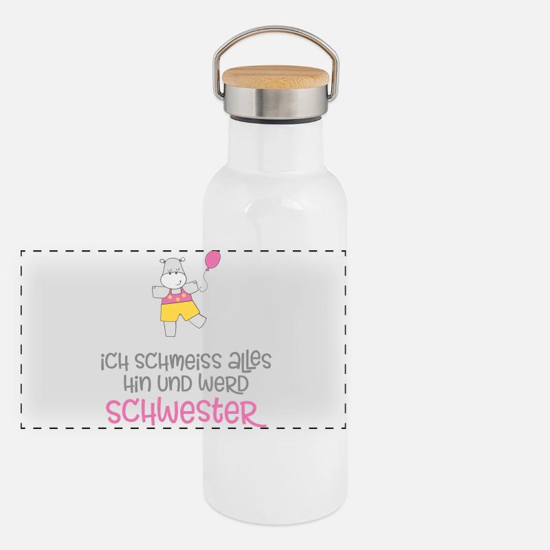Schwester Panorama Thermosflasche mit Bambusdeckel
