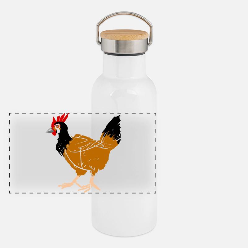 Gourde isotherme avec bouchon en bambou