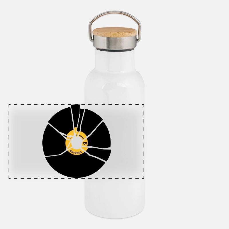 broken record vinyl cd Panoramic Thermal Bottle with Bamboo Lid