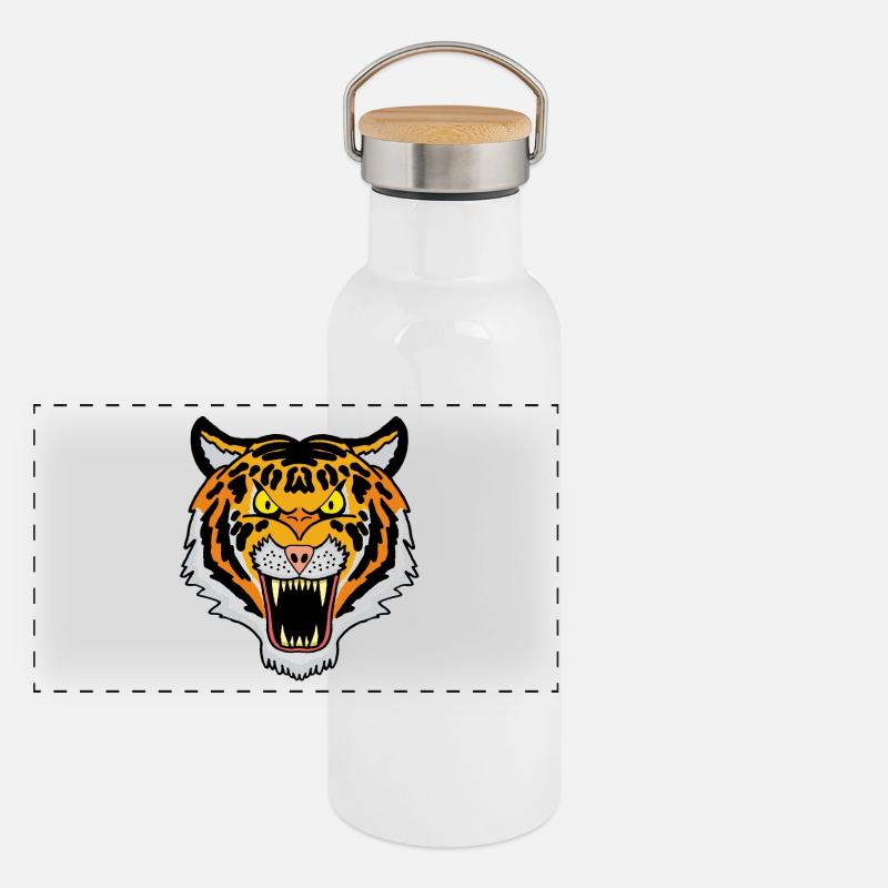 Bengal tiger Panorama Thermosflasche mit Bambusdeckel