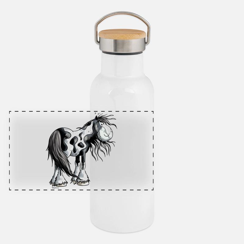 Niedlicher Irish Tinker Panorama Thermosflasche mit Bambusdeckel