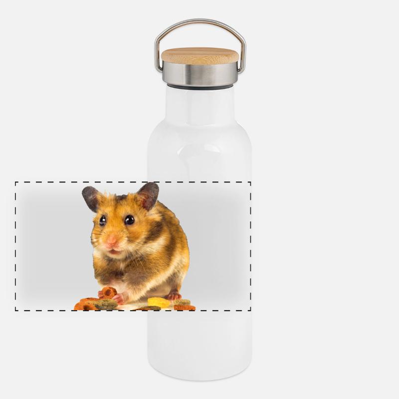 I am hamster Gourde isotherme avec bouchon en bambou