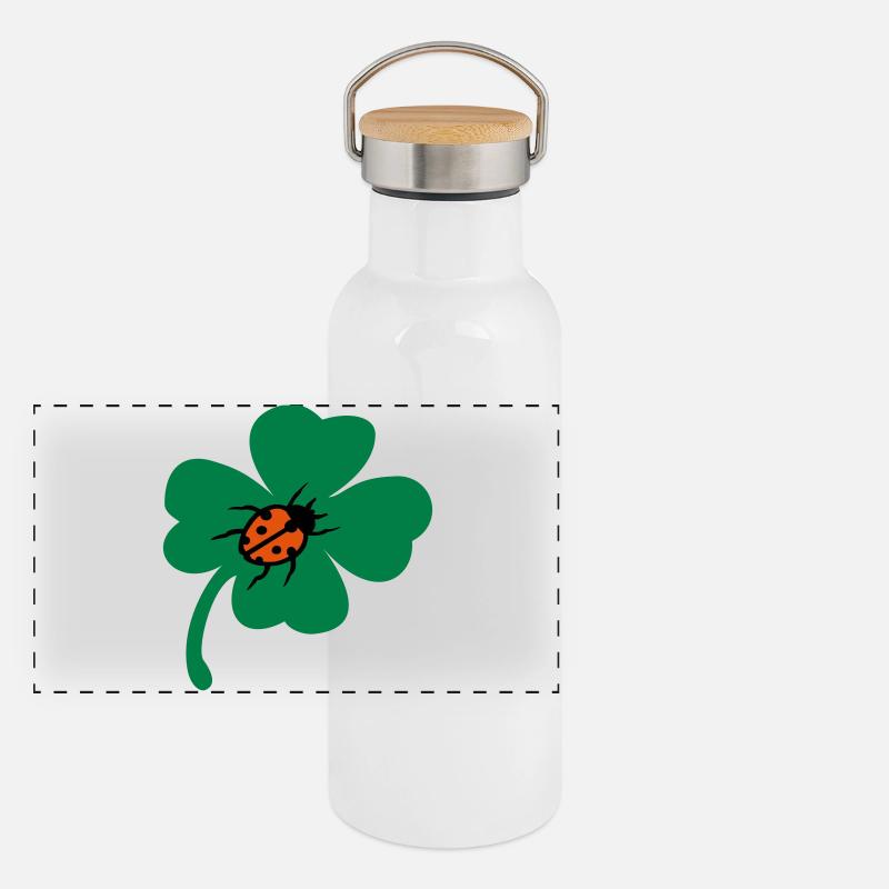 Lucky Cloverleaf Ladybug Panoramic Thermal Bottle with Bamboo Lid