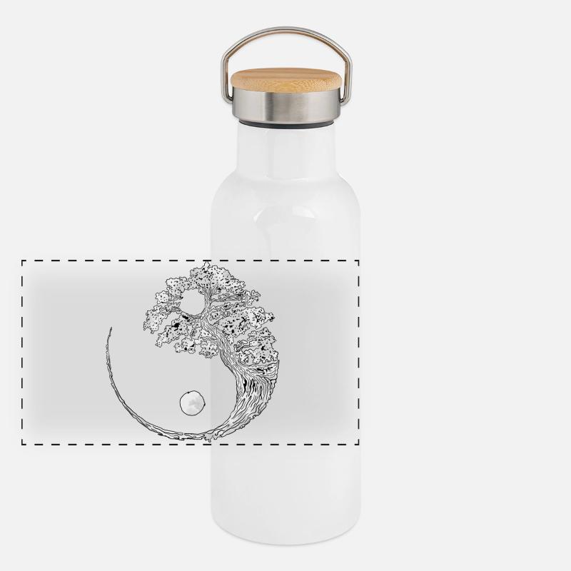 yin yang Panoramic Thermal Bottle with Bamboo Lid