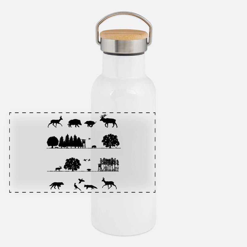 Forest dwellers Panoramic Thermal Bottle with Bamboo Lid