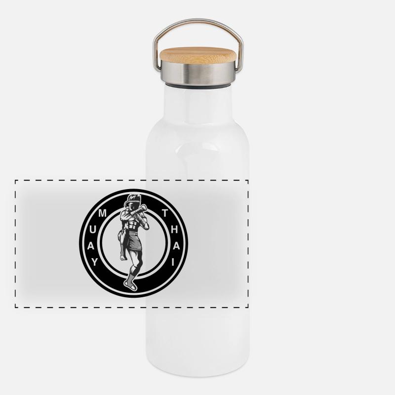 Panorama Thermosflasche mit Bambusdeckel