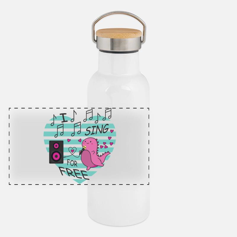 Ich Singe kostenlos Panorama Thermosflasche mit Bambusdeckel