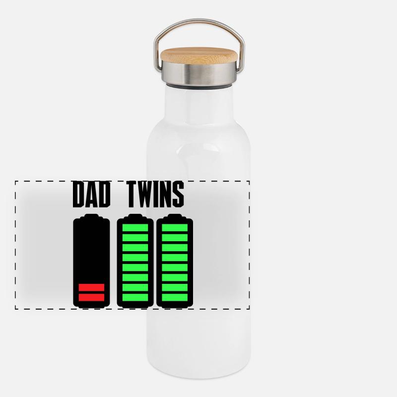 Neon Bar Equalizer on Black Panoramic Thermal Bottle with Bamboo Lid