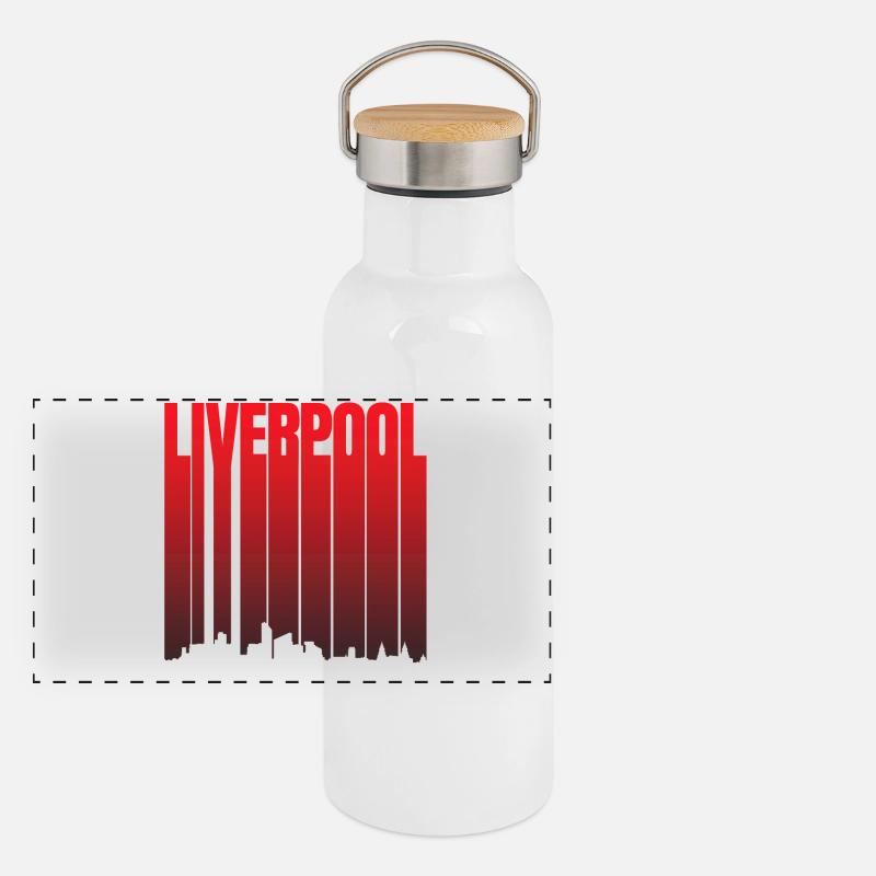 Pente de la ligne d’horizon de Liverpool Gourde isotherme avec bouchon en bambou