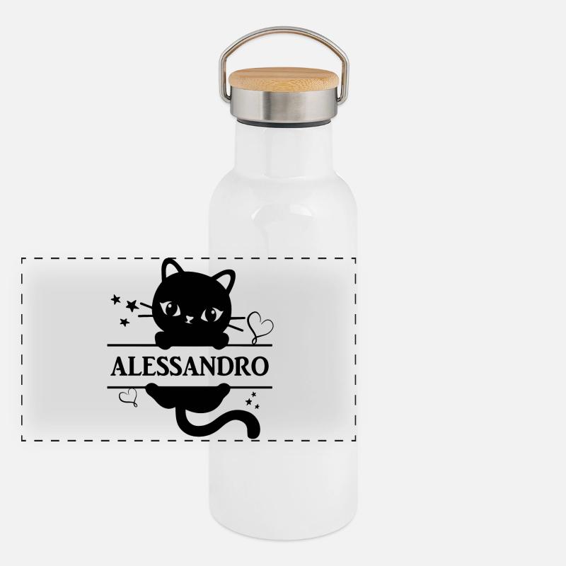 t-shirt Alessandro t-shirt chat cadeau idée chat chat Gourde isotherme avec bouchon en bambou