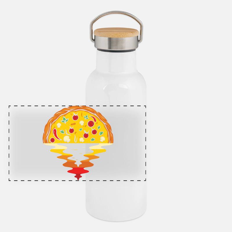 Pizza Sunset – Sea Aesthetic Design Gourde isotherme avec bouchon en bambou
