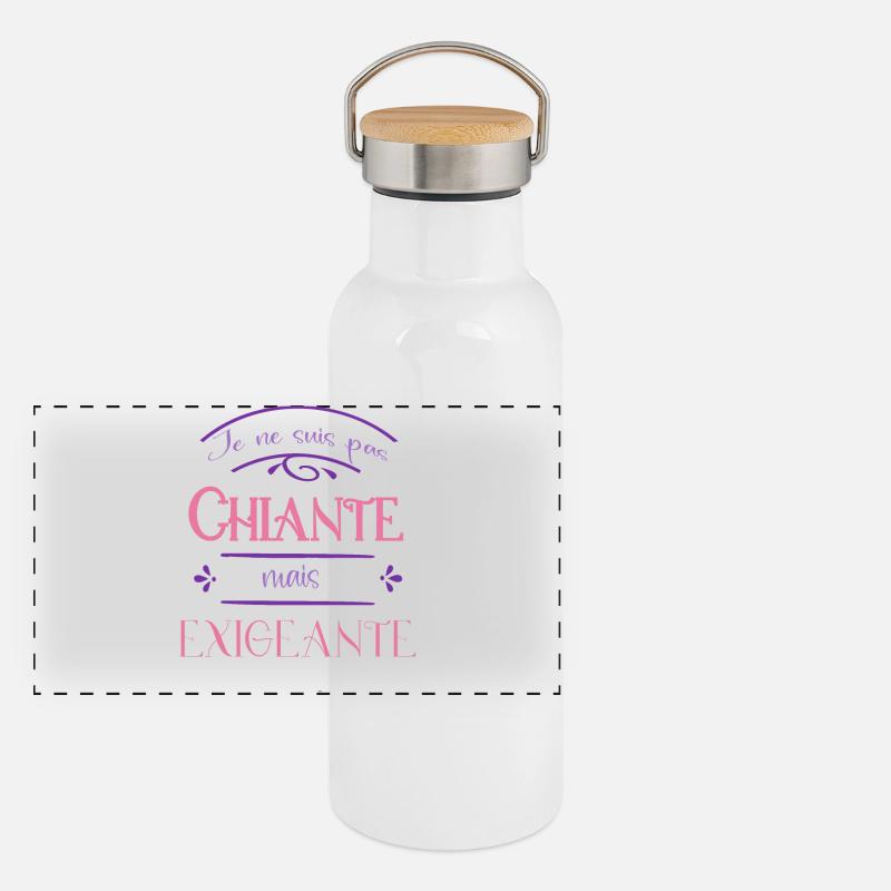 I am not boring but demanding Panoramic Thermal Bottle with Bamboo Lid