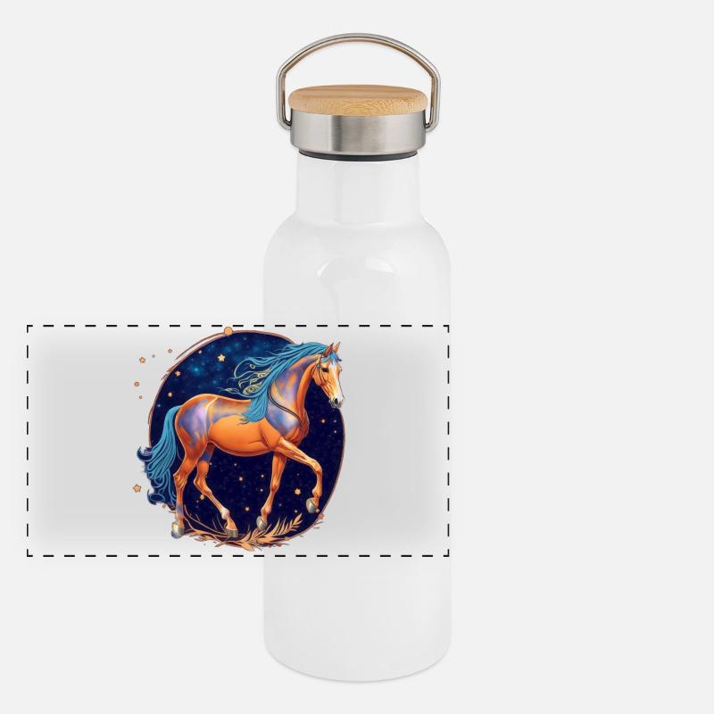 Panorama Thermosflasche mit Bambusdeckel