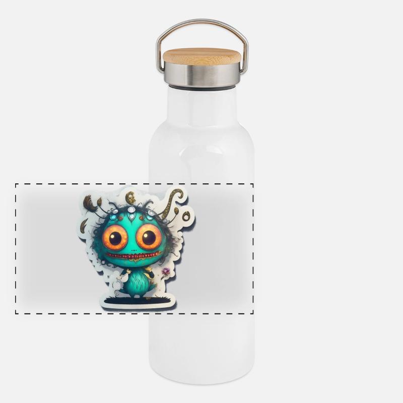 Monsterchen Panorama Thermosflasche mit Bambusdeckel