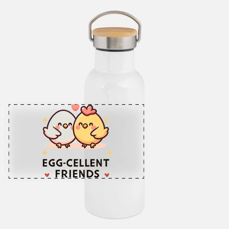 Amis d’Egg-Cellent Gourde isotherme avec bouchon en bambou