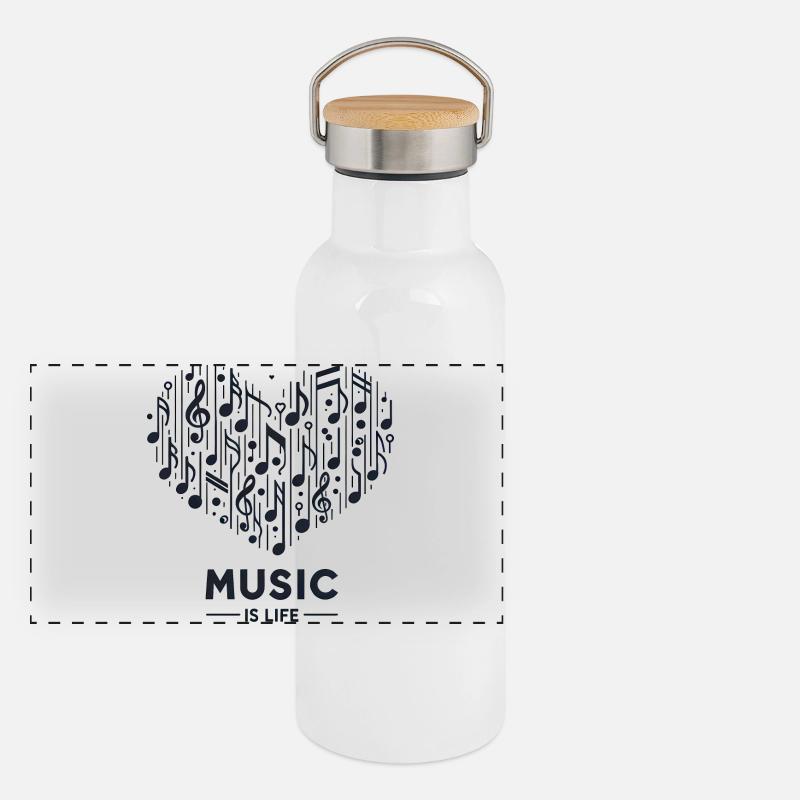 La musique, c’est la vie Gourde isotherme avec bouchon en bambou