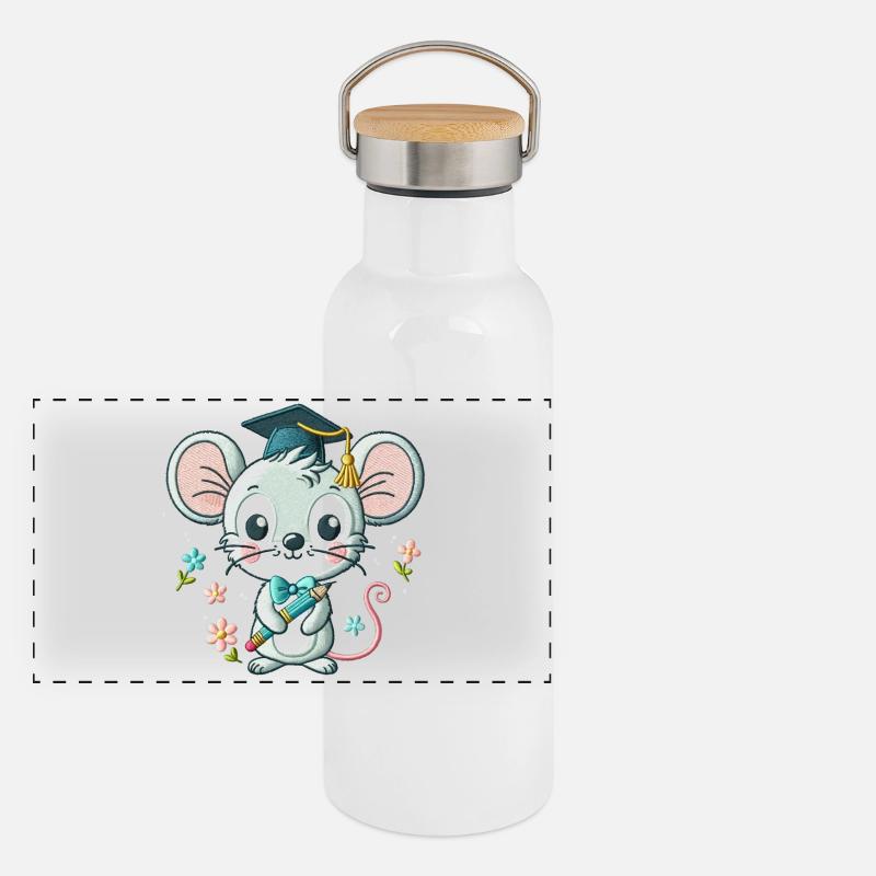 Panorama Thermosflasche mit Bambusdeckel