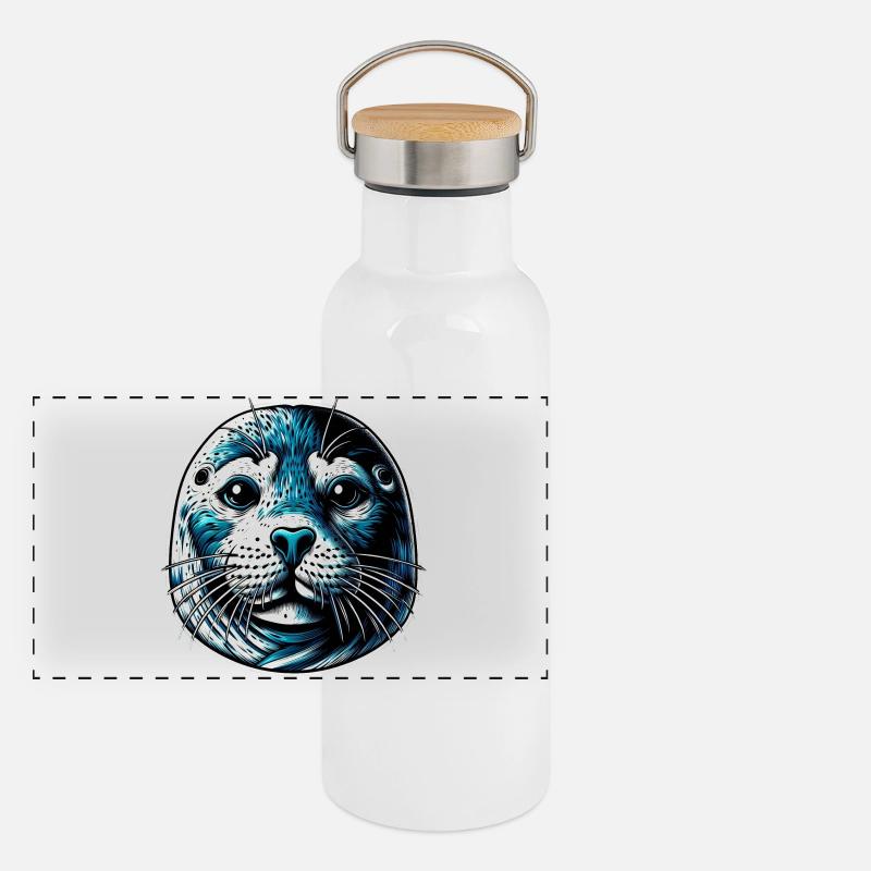 Phoque Gourde isotherme avec bouchon en bambou