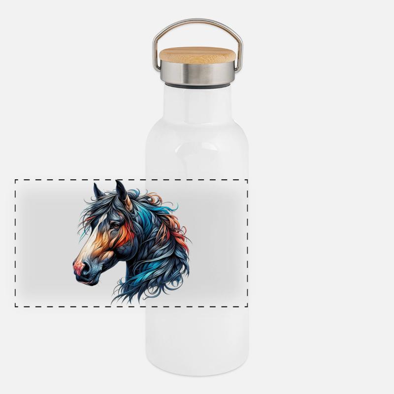 Horse Panoramic Thermal Bottle with Bamboo Lid