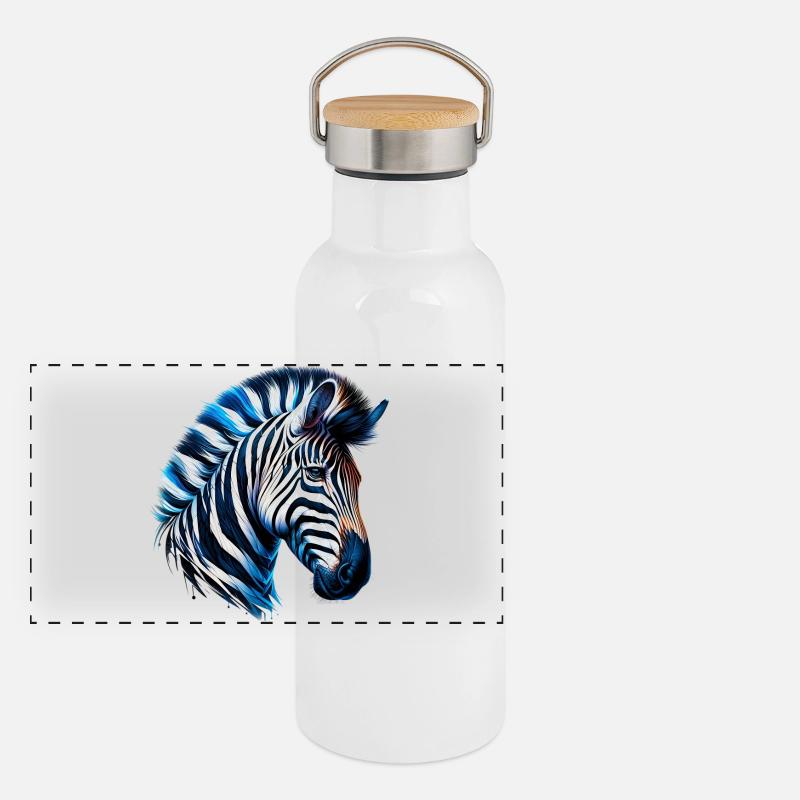 Zebra Panorama Thermosflasche mit Bambusdeckel