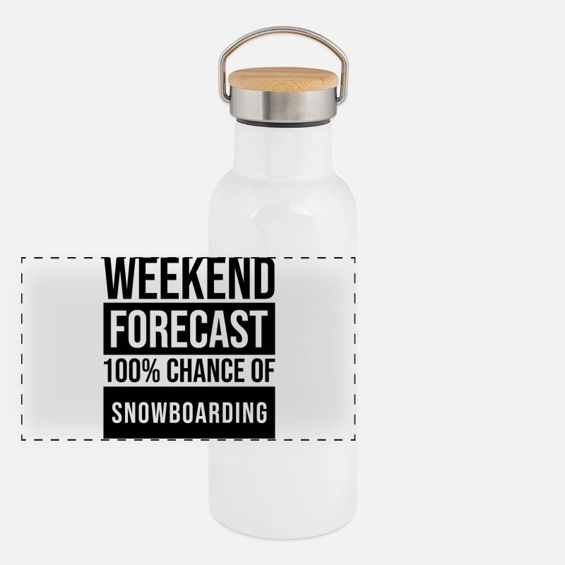 Snowboard Panoramic Thermal Bottle with Bamboo Lid