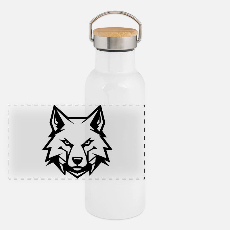 Mauvais loup Gourde isotherme avec bouchon en bambou