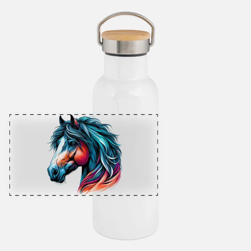 Horse Panoramic Thermal Bottle with Bamboo Lid
