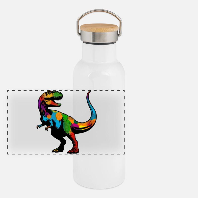Dinosaurier Panorama Thermosflasche mit Bambusdeckel