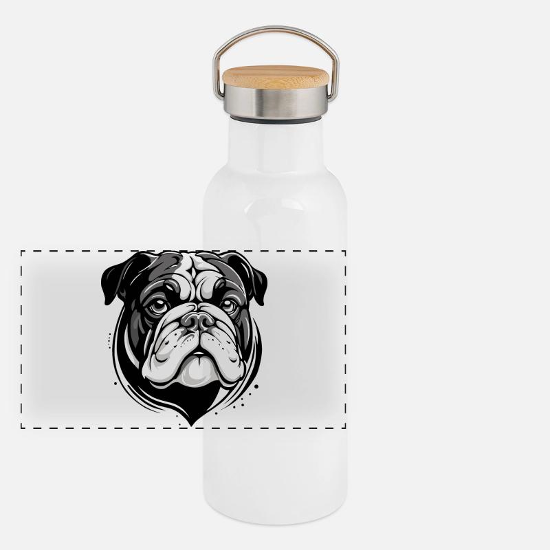 bouledogue Gourde isotherme avec bouchon en bambou