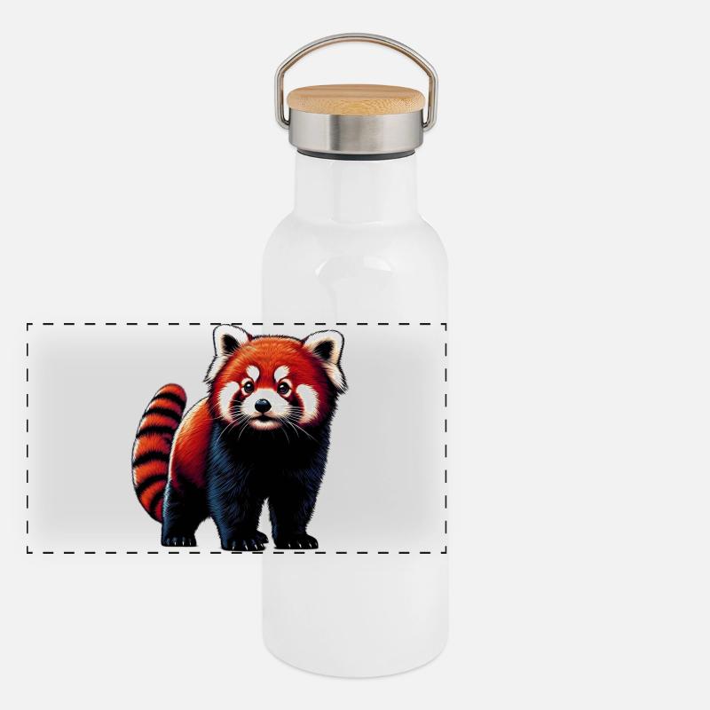 Petit panda Gourde isotherme avec bouchon en bambou