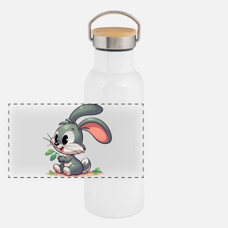Lapin Gourde isotherme avec bouchon en bambou